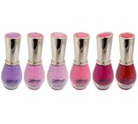 6 x 13ml Bottles Saffron Candy Colours Nail Polish Varnish Pink Lilac Pastel Fuschia