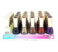6 x 13ml Bottles Saffron Sparkle and Sprinkle Glitter Nail Polish Varnish