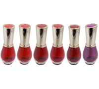 6 x 13ml Bottles Saffron Vivid Reds Nail Polish Varnish