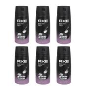 6 x 150ml Axe Black Night Deodorant Body Spray Black Carmel & Vanilla