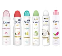 6 x 150ml Dove MIX Variants Anti-Perspirant Deodorant Body Spray 0% Alcohol