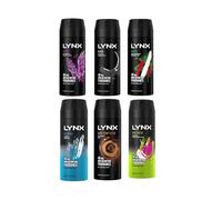 6 x 150ml Lynx MIX Deodorant Body Spray Africa, Dark Temptation Black