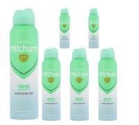 6 x 150ml Mitchum Women Unscented Antiperspirant Deodorant Spray
