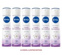 6 x 150ml Nivea WOMENS FRESH SENSATION Anti-Perspirant 72h Deodorant body Spray
