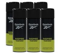 6 x 150ml Reebok Deodorant Body Spray for Men - Inspire Your Mind