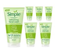 (6 x 150ml Refreshing ) 6 x 150ml Simple Kind to Skin Refreshing & Moisturising Face Facial Wash