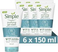 6 x 150ml Simple Daily Skin Detox Purifying Face Wash