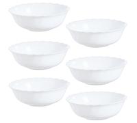 (6 x 16cm Dessert Bowls) Luminarc White 18pc Opal Glass Dinner Set Plates