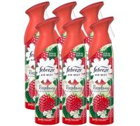 6 X 185 ml Febreze Air Mist Air Freshener Spray - Raspberry & Elderflower