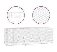 (6 x 2 x 2 m) vidaXL Outdoor Dog Kennel Pet Cage Dog House Pet Crate Silver Galvanised Steel