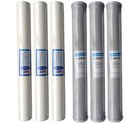 6 x 20" Reverse Osmosis Water Filters Sediment Carbon Pole Fed Window Cleaning Set