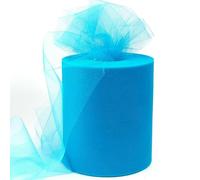 6" x 200 Yards Turquoise Tulle Fabric Rolls, Teal Spool Tulle Ribbon for DIY Tutu Skirt Wedding Decoration Baby Shower Birthday Party Backdrop Gift Wrapping Bow Craft Supplies
