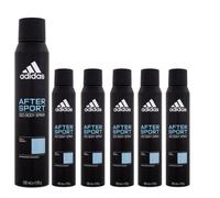 6 x 200ml Adidas After Sport Men's Deodorant Body Spray