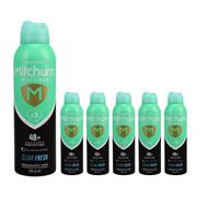 (6 x 200ml Clear Fresh) 6 x 200ml Mitchum Women Deodorant Spray
