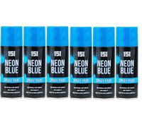 6 x 200ml Neon Spray Paint Fluorescent Aerosol Auto Car DIY Art Craft Graffiti (Neon Blue)