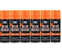 6 x 200ml Neon Spray Paint Fluorescent Aerosol Auto Car DIY Art Craft Graffiti (Neon Orange)