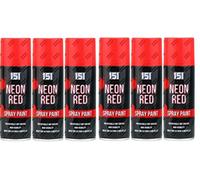 6 x 200ml Neon Spray Paint Fluorescent Aerosol Auto Car DIY Art Craft Graffiti (Neon Red)