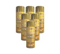 6 x 200ml Shimmering Metallic Gold Spray Paint Matt Gloss Wood Metal