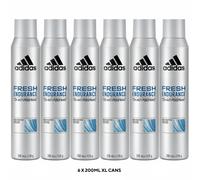 6 x 200ml XL Cans Adidas Fresh Endurance Antiperspirant Deodorant Body Spray