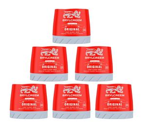 6 x 250ml Brylcreem Original Light Glossy Hold Hair Styling Cream Brylcream