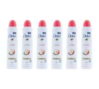 6 x 250ml Dove Apple & White Tea Anti-Perspirant Deodorant Spray 0% Alcohol