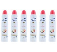 6 x 250ml Dove Apple & White Tea Anti-Perspirant Deodorant Spray 0% Alcohol