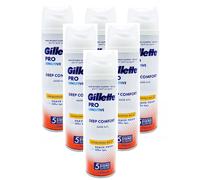 6 x 250ml Gillette Pro Sensitive Deep Comfort Shave Foam with Eucalyptus Oil