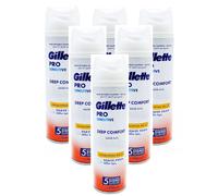 6 x 250ml Gillette Pro Sensitive Deep Comfort Shave Foam with Eucalyptus Oil