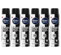 6 x 250ml Nivea Men Antiperspirant Deodorant Invisible Black & White Original