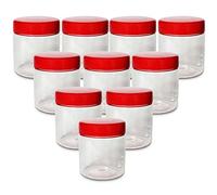 6 x 250ml Round clear Plastic Storage Jar with screw top lids, airtight BPA free food storage containers for kitchen, Hardware Storage, canisters