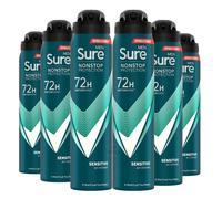 6 x 250ml XL Sure Men Sensitive Anti-Perspirant 72H Nonstop Protection Deodorant