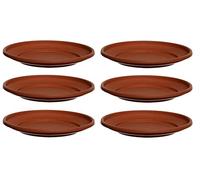6 x 27cm Plant Pot Saucers Medium Venetian Terracotta Colour Plastic Water Dish