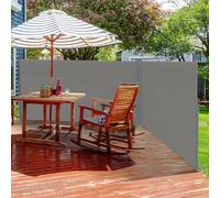 6 x 2m Retractable Sun Side Awning Screen Fence Patio Garden Wall Balcony Screening Panel Outdoor Blind Privacy Divider - Grey