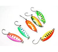 6 X 3.5g 34mm Micro Spoon metal spinners slow pitch shallow Trout Perch chub