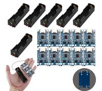 6 x 3.7V 18650 Battery Holder Plastic Case Storage Box with Wire Leads + 10 USB Type-C Charger Modules 5V 1A Plastic Cases and Built-in Protection