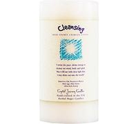 6" x 3" Crystal Journey Herbal Magic Reiki Charged Pillar Candle - Cleansing
