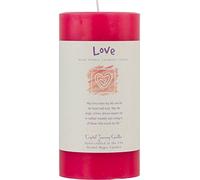 6" X 3" Crystal Journey Herbal Magic Reiki Charged Pillar Candle - Love