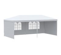6 x 3 m Party Tent Gazebo Marquee Outdoor Patio Canopy Shelter with Windows and Side Panels White