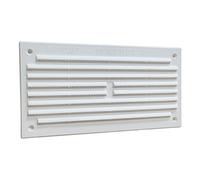 6" x 3" White Plastic Louvre Air Vent Grille with Removable Flyscreen Cover