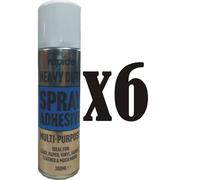 6 x 300ML Heavy Duty Adhesive Glue Spray Fabric Carpet Multi purpose