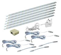 6 x 30cm Plug In LED Warm White Under Kitchen Cupboard Cabinet Strip Lights
