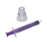 6 X 3ML QUALICARE ORAL ENTERNAL MEDICINE BABY ELDERLY DOSAGE NON-STERILE LATEX FREE DISPOSABLE PURPLE SYRINGES WITH BOTTLE ADAPTER