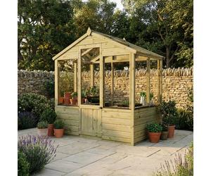 6 x 4 Evesham Wooden Greenhouse