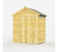 6 x 4 Feet Apex Security Shed - Double Door - L127 x W175 x H217 cm Buttercup Farm Brown One Size
