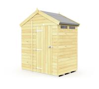 6 x 4 Feet Apex Security Shed - Single Door - L127 x W175 x H217 cm Buttercup Farm Brown One Size