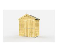 6 x 4 Feet Apex Shed - Double Door W/O Windows - L127 x W175 x H217 cm Buttercup Farm Brown One Size