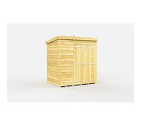 6 x 4 Feet Pent Shed - Double Door W/O Windows - L118 x W185 x H201 cm Buttercup Farm Brown One Size