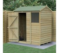 6' x 4' Forest 4Life 25yr Guarantee Overlap Pressure Treated Reverse Apex Wooden Shed (1.88m x 1.34m)