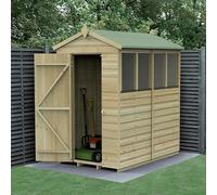 6 x 4 Forest Beckwood Shiplap Apex Wooden Shed with 4 Windows 25yr Guarantee