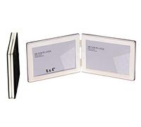 6 x 4-inch Silver Flat Edge DOUBLE LANDSCAPE Photo Frames - Velveteen Backing - Tarnish Resistant (6 x 4-inch)
